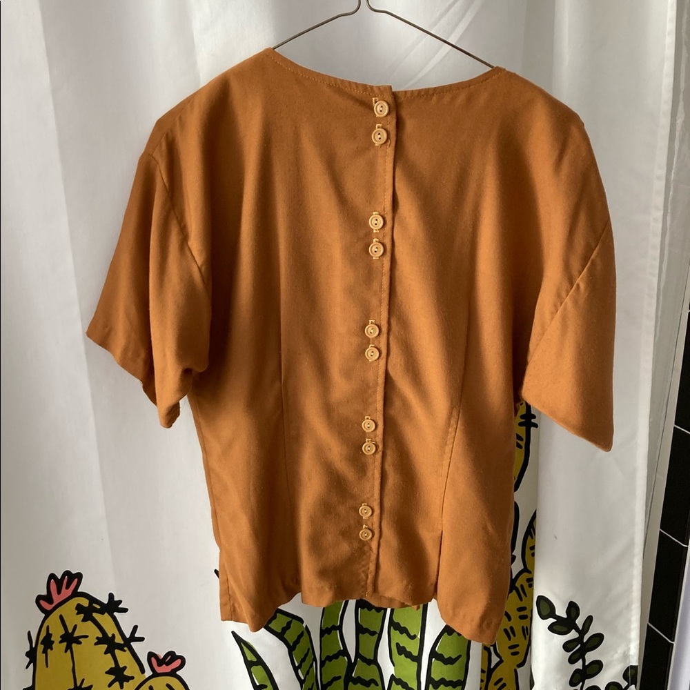 Vintage Mustard Yellow Button Back Shirt